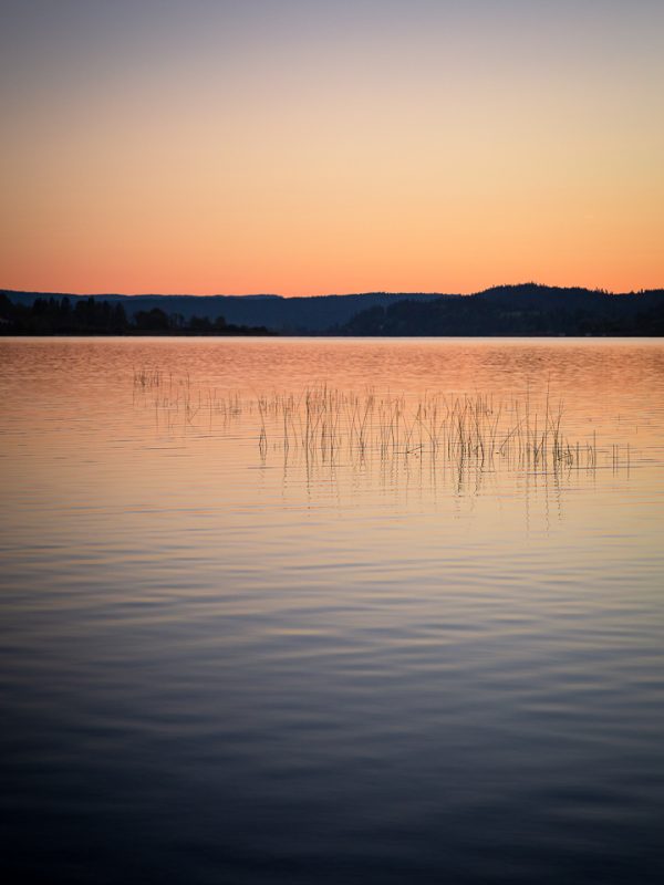 coucher de soleil sur le lac saint point