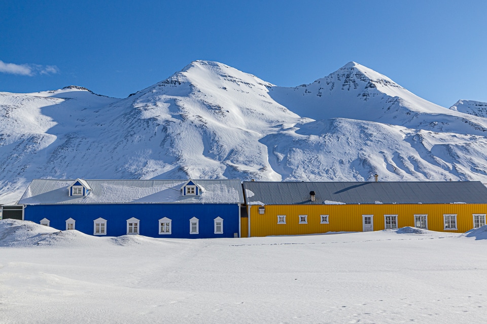 maisons dans un fjord en islande