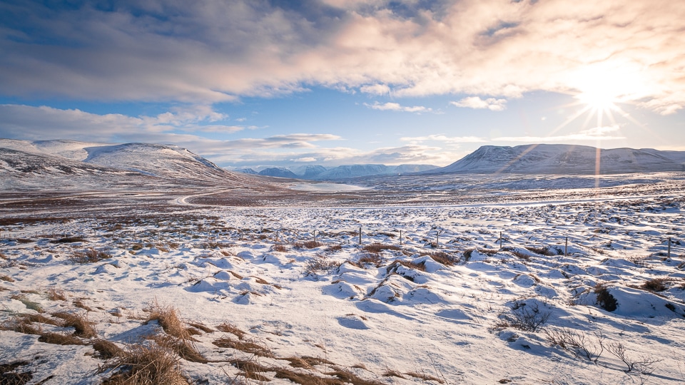 paysage de l'islande du nord en hiver