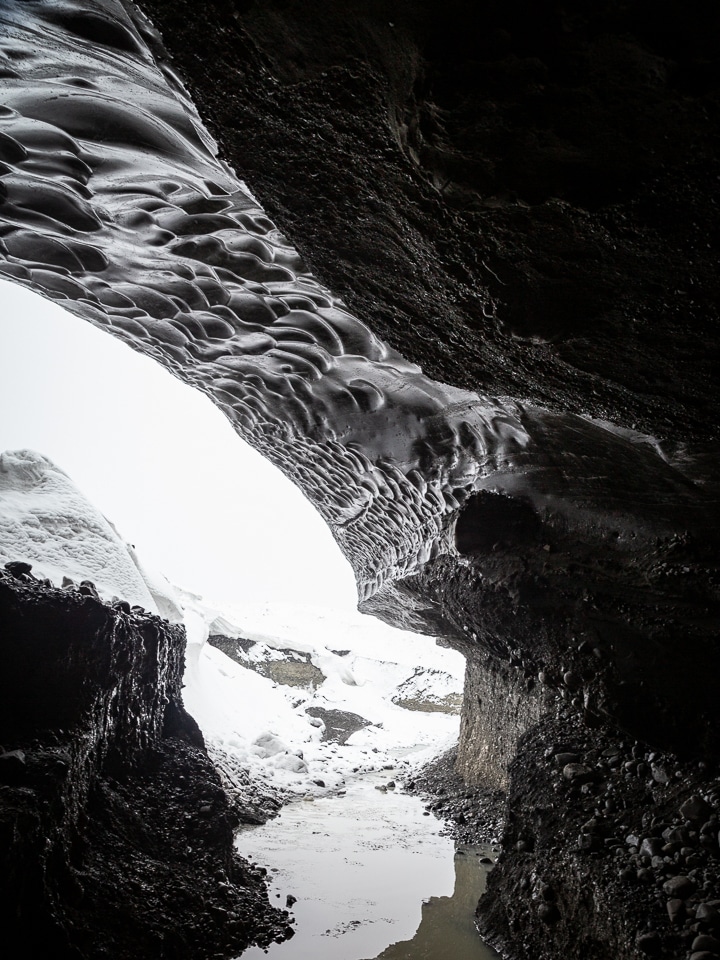 black ice cave in iceland