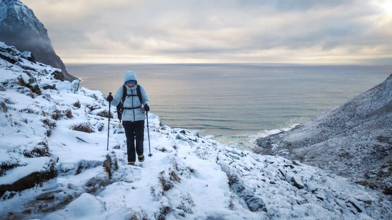 randonner aux lofoten en hiver
